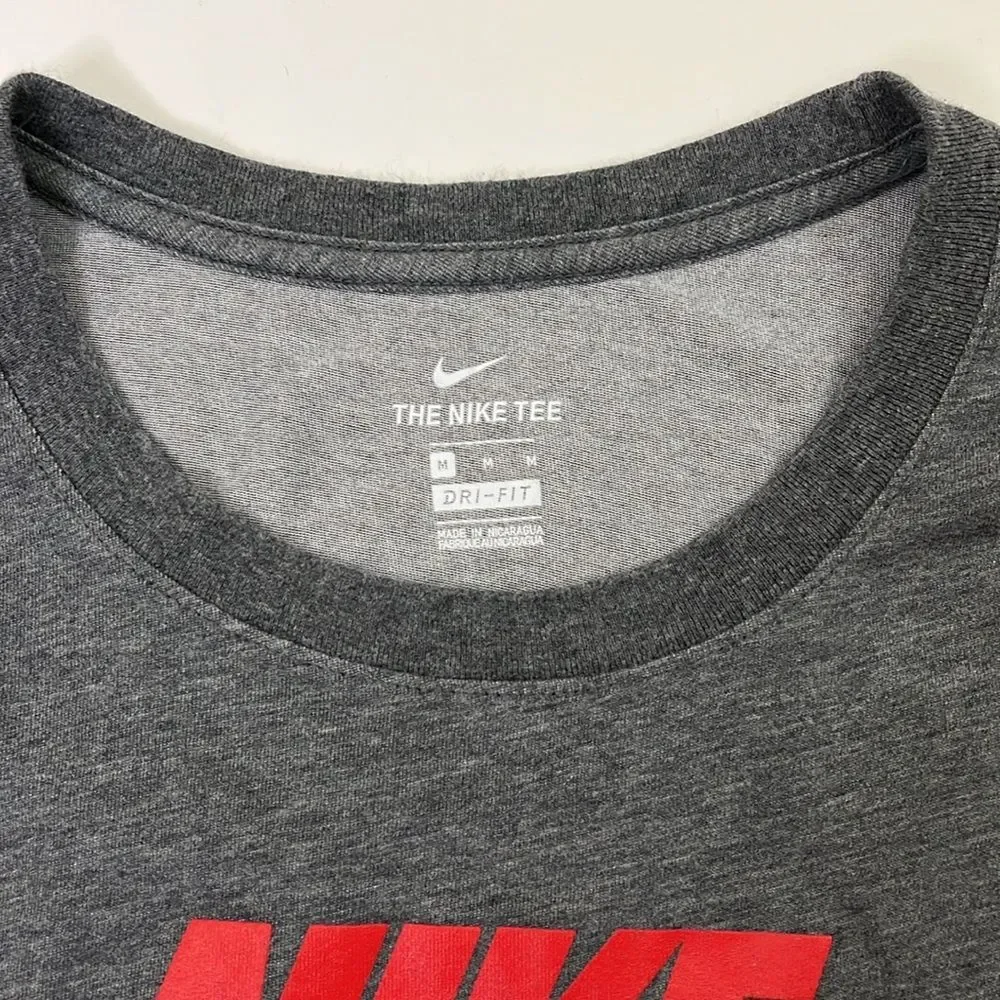 Nike Ohio State Short Sleeve Dri-Fit Gray Red Spirit Tee, Size Medium
